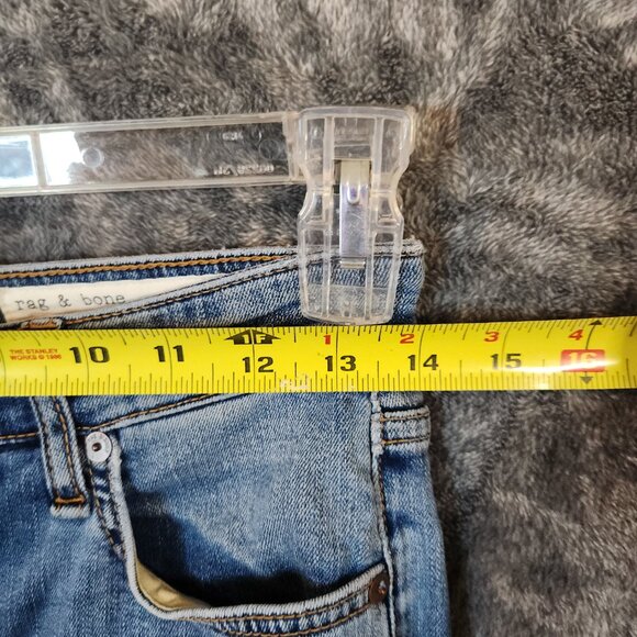 Rag Bone Jeans Womens 27 Blue Nina High Rise Ankle Flare Raw Hem Cropped Frayed - Picture 12 of 15